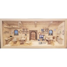 German Wooden 3D Picture Box Artist Workshop Natural Finish